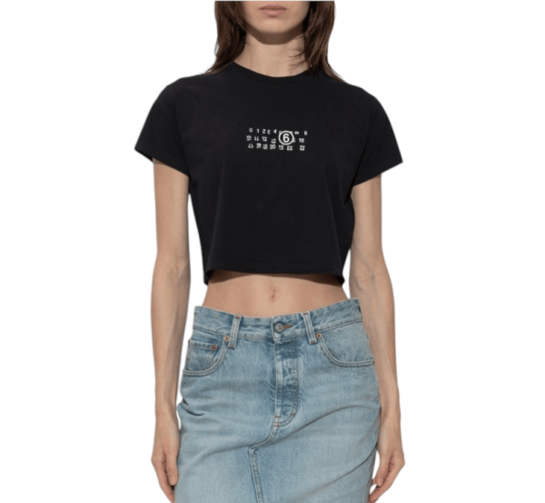 Black T-shirt with printed logo 