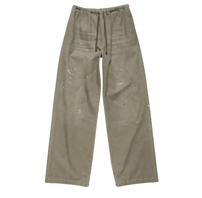 Washed cotton trousers - Dusty green
