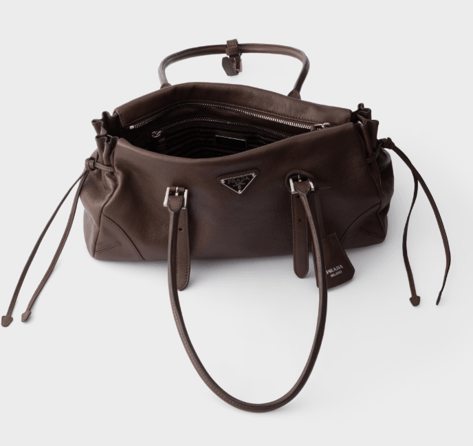 Cocoa Prada Bonnie Medium Antiqued Leather Tote Bag