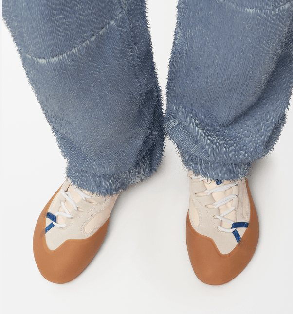 Nylon And Suede Grip Sneakers