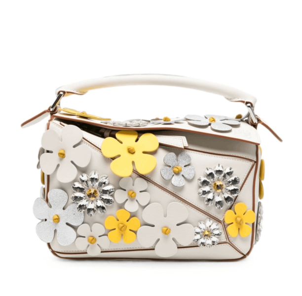 Small Puzzle bag in classic calfskin White