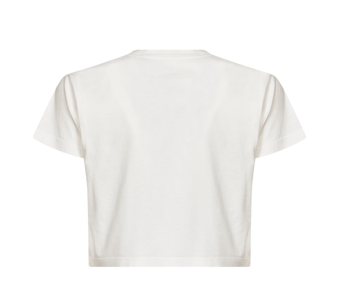 White Flipped-print overdyed T-shirt 