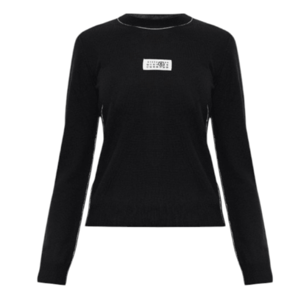 Black Sweater with logo MM6 Maison Margiela