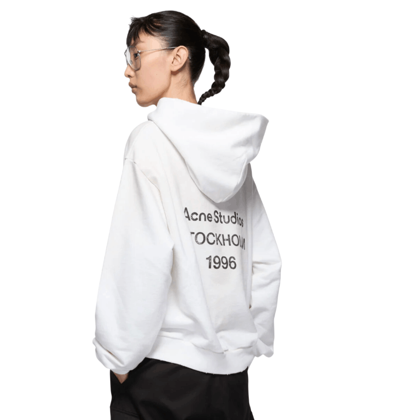 Fleece logo hoodie - Dusty white