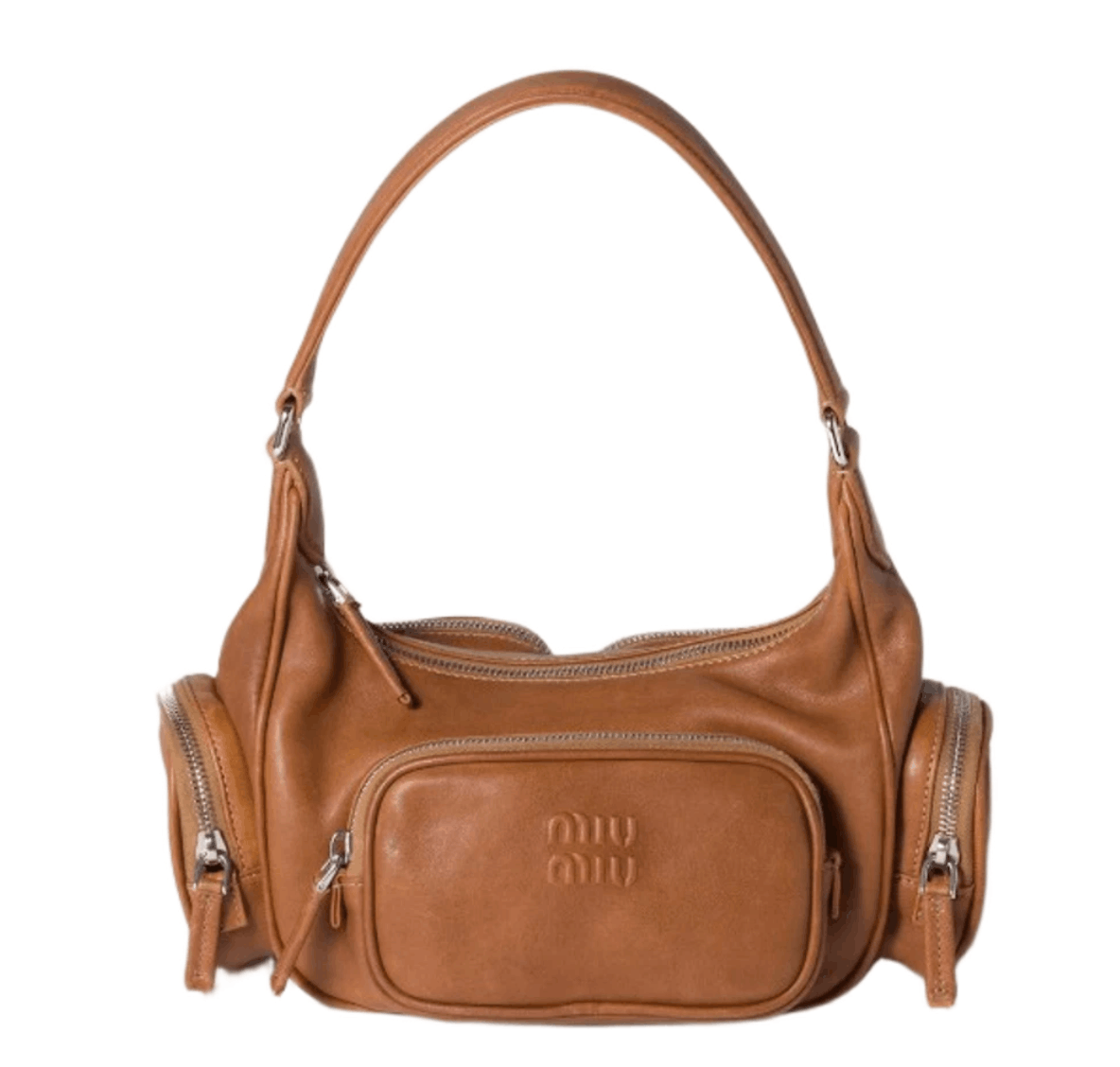 Miu Miu Nappa Leather Pocket Bag Caramel