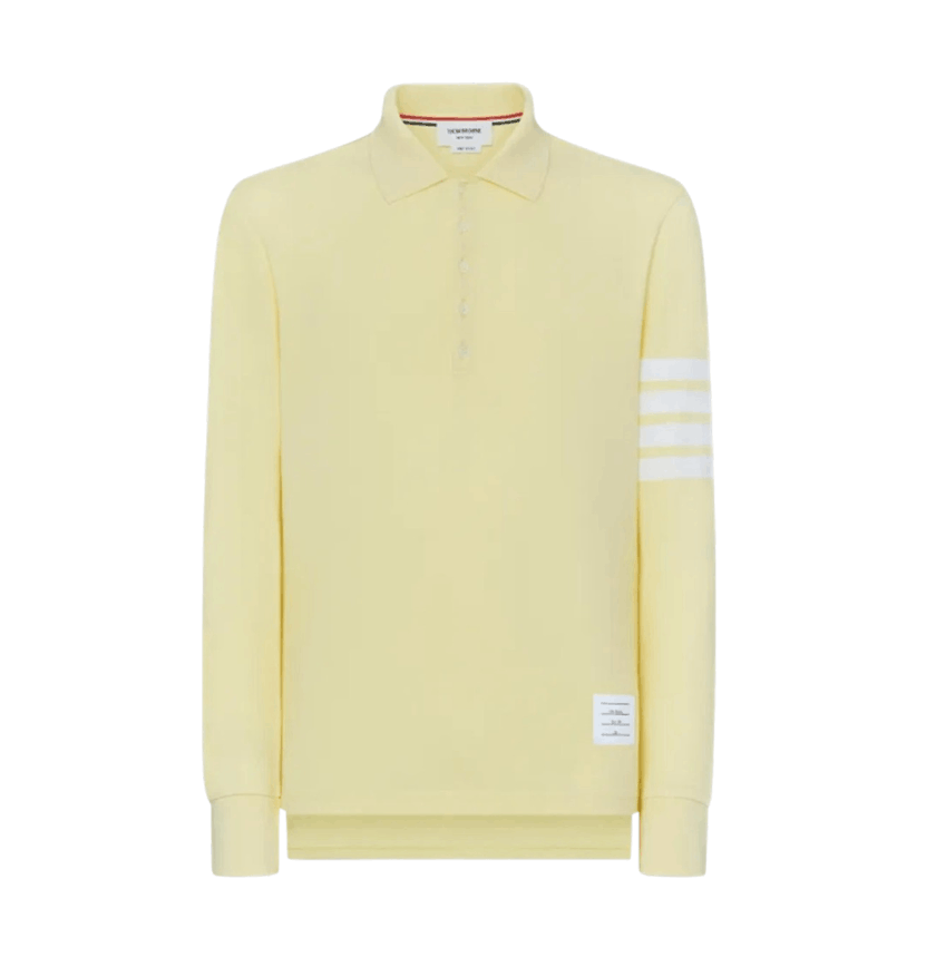 Thom Browne Classic Pique 4-Bar Polo Yellow