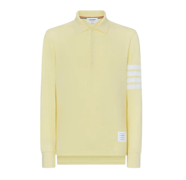 Thom Browne Classic Pique 4-Bar Polo Yellow