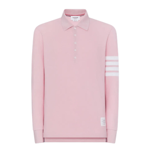 Thom Browne Classic Pique 4-Bar Polo Light Pink