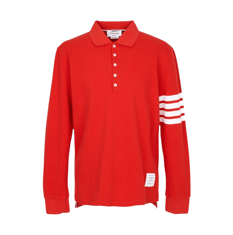 Thom Browne Collar Long Sleeve T-Shirt Red