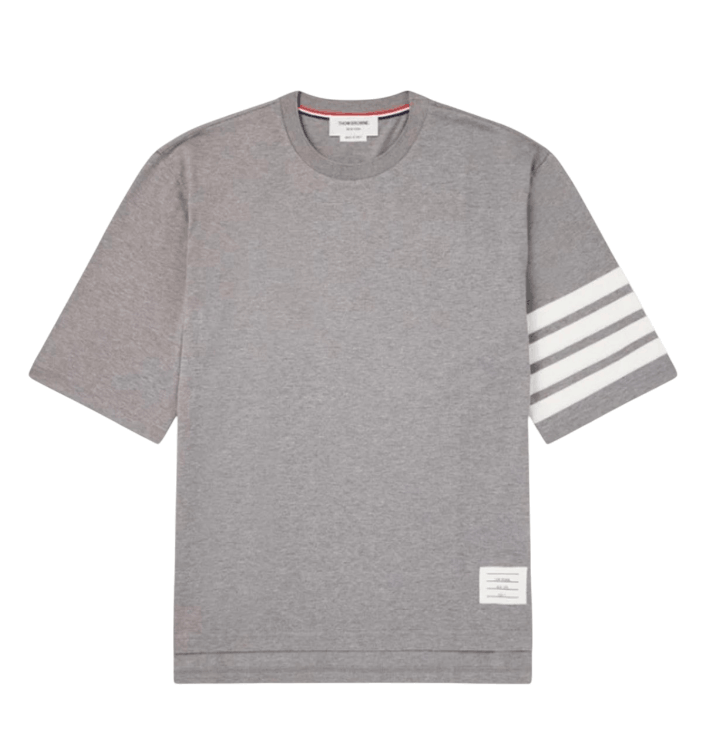 Thom Browne Jersey 4-Bar Short Sleeve T-Shirt Light Grey