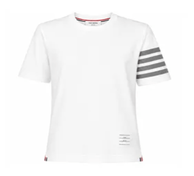 (W) Thom Browne Short Sleeve T-Shirt White
