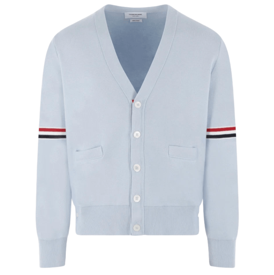 Thom Browne Milano Stitch Stripe Armband Cardigan Light Blue