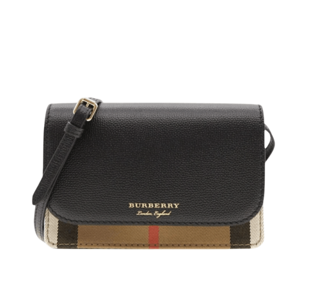 Burberry Check New Hampshire Crossbody Bag Black