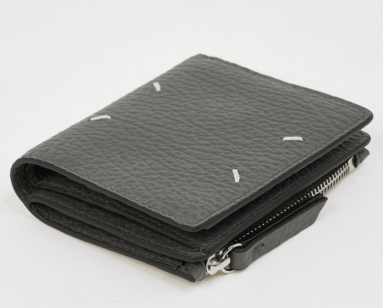 Maison Margiela Leather Flap Wallet Pebble Grey