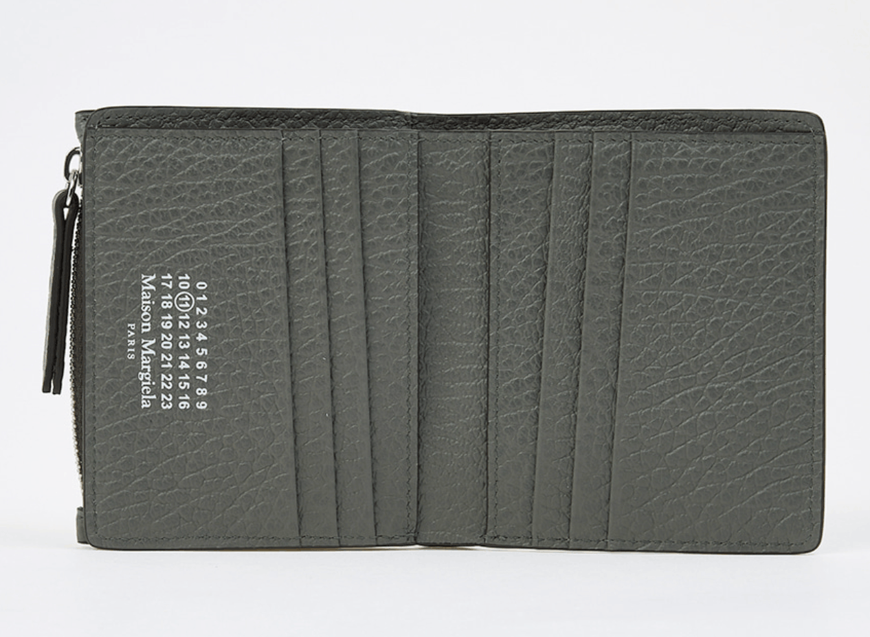 Maison Margiela Leather Flap Wallet Pebble Grey