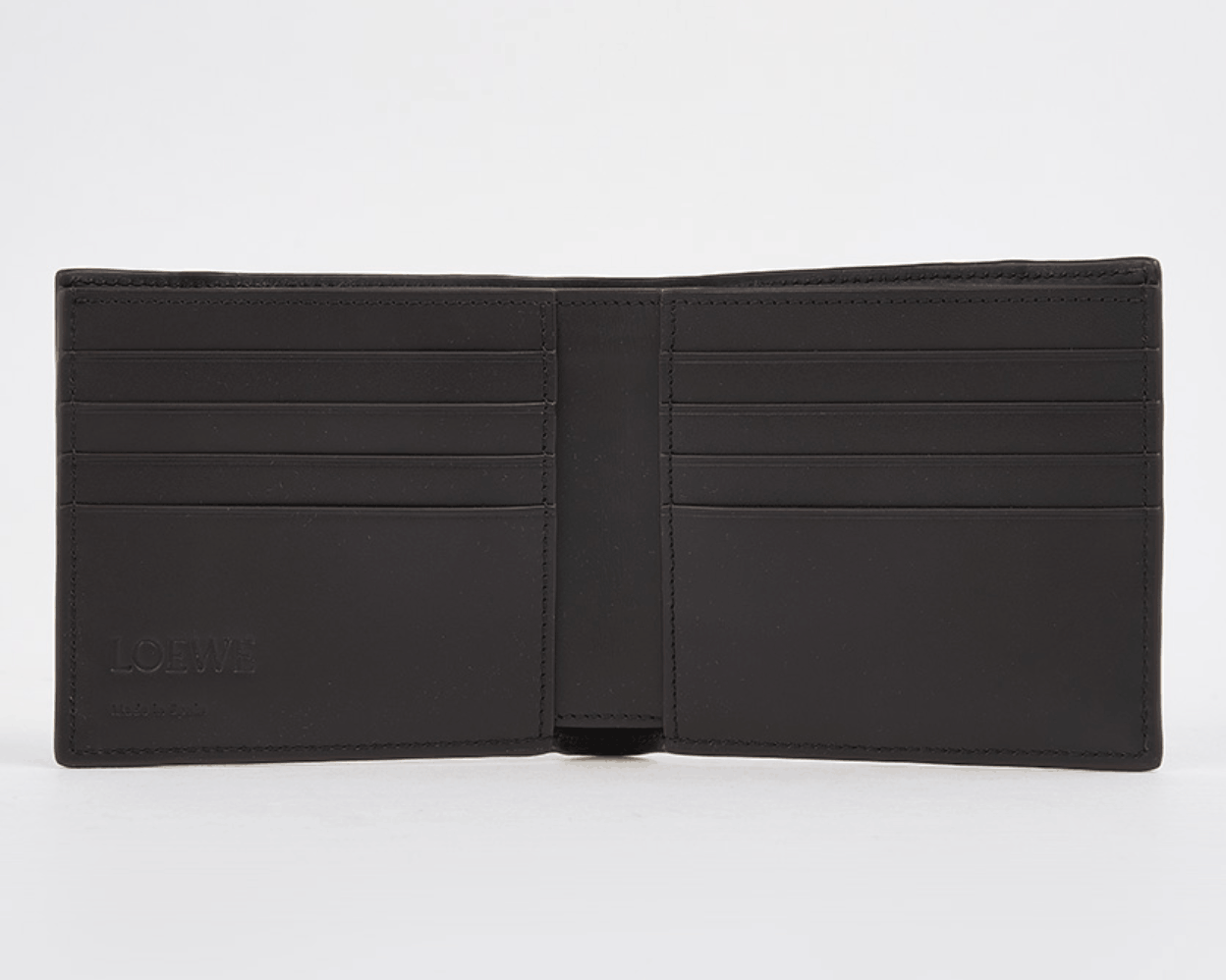 Loewe Puzzle Bifold Wallet in Classic Calfskin Olive Dark Brown