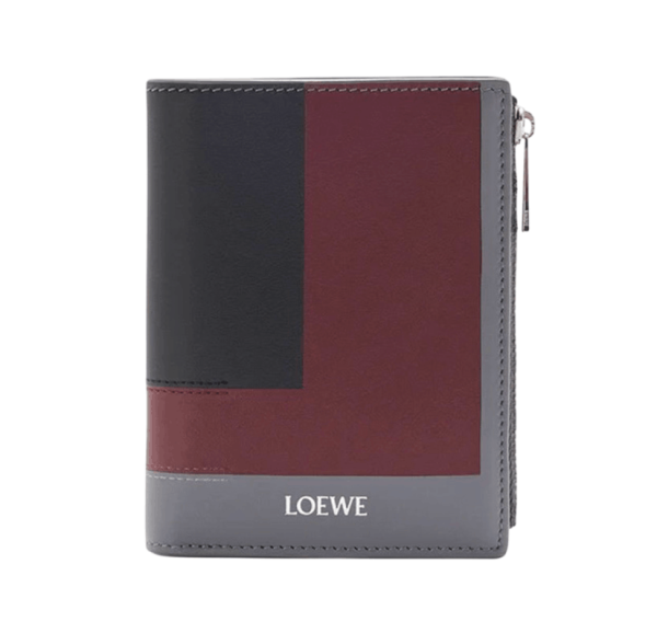 Loewe Slim Compact Wallet in Nappa Calfskin Ardesia Deep Ruby