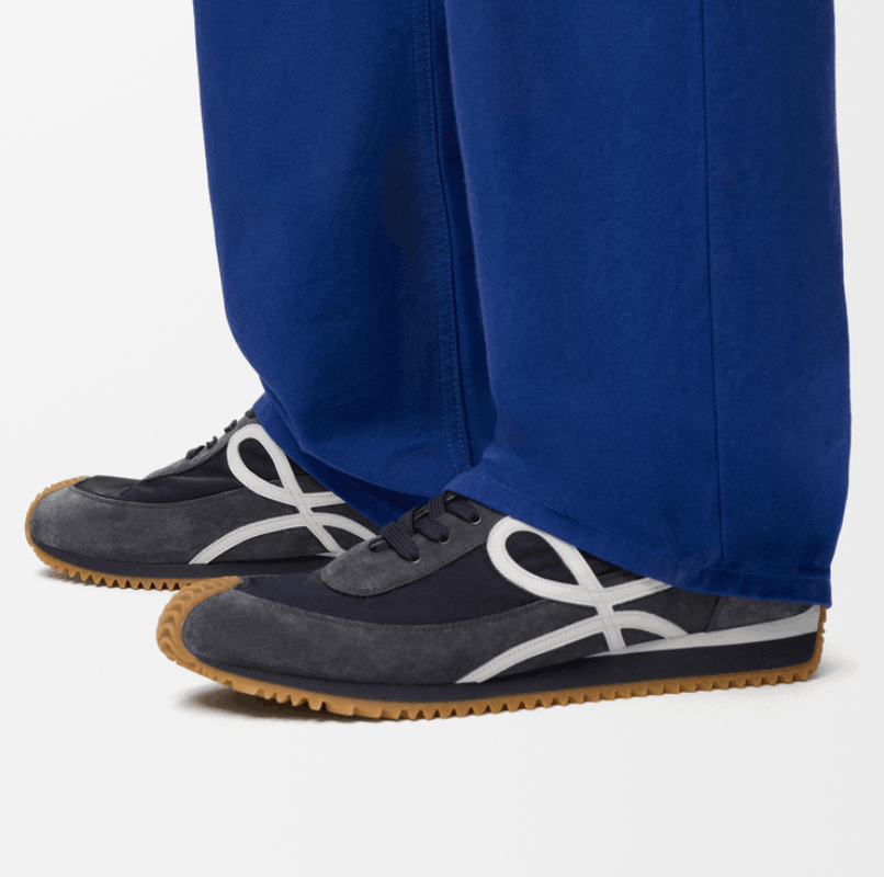 Flow Runner 2.0 in nylon and suede - Dark Navy