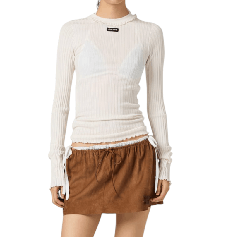 Silk crew-neck sweater