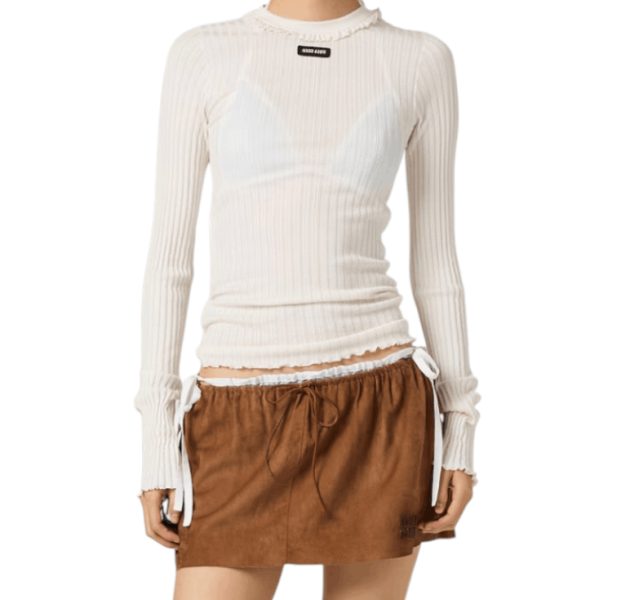 Silk crew-neck sweater