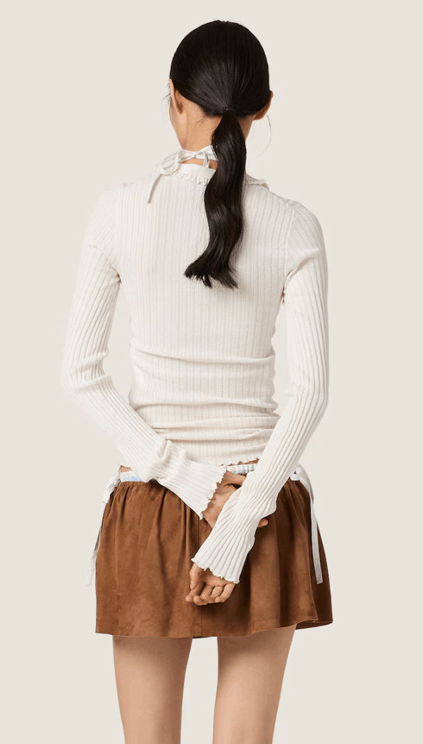 Silk crew-neck sweater