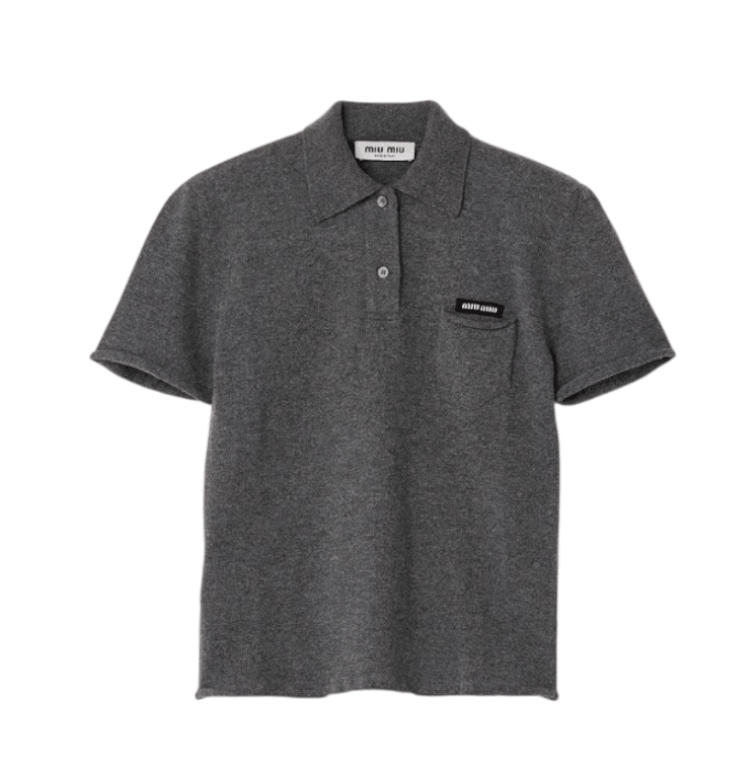 Cashmere polo shirt - Slate Gray