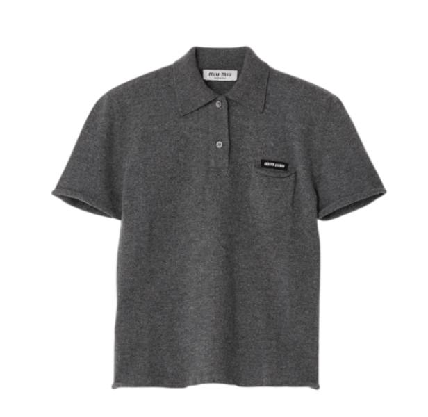 Cashmere polo shirt - Slate Gray