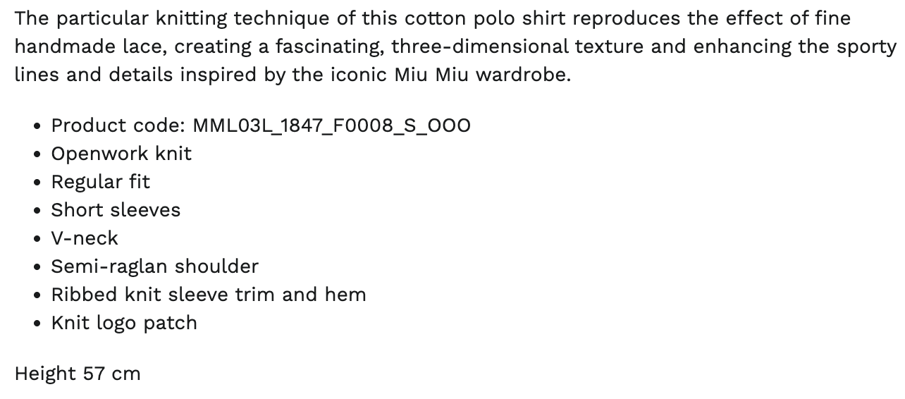 Cotton Crochet Polo  MML03L 1847 F0008