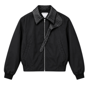 Bottega Veneta Black Nylon Blend Bomber Jacket