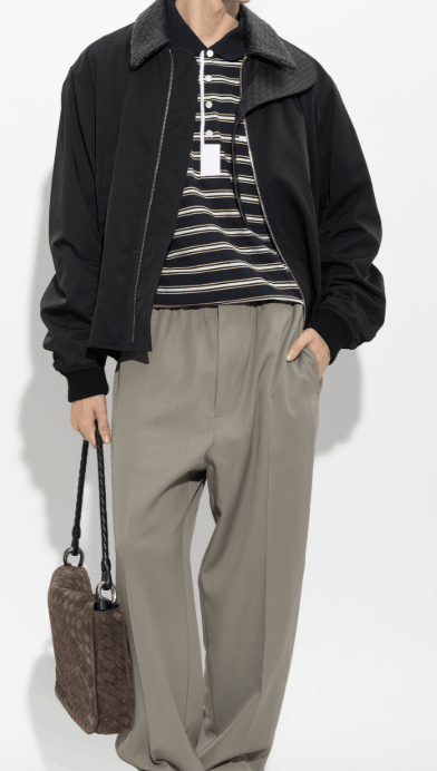 Bottega Veneta Black Nylon Blend Bomber Jacket