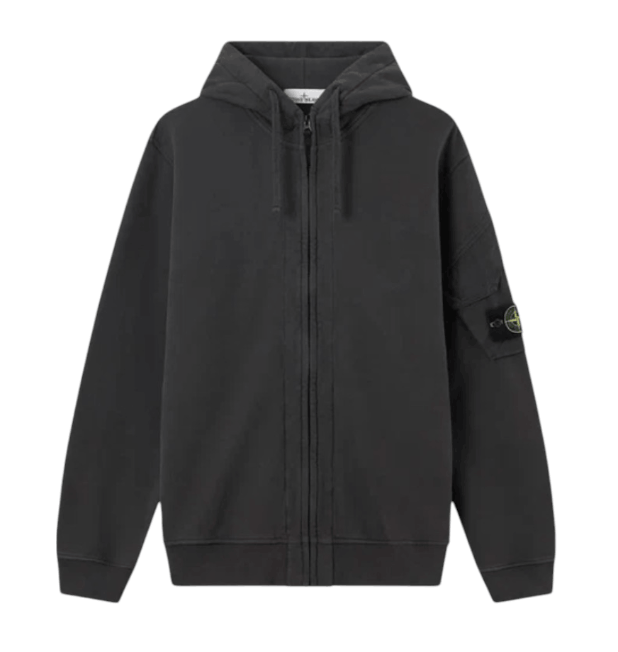 Brushed Organic Cotton Fleece Zip-Up Hooded Sweatshirt 