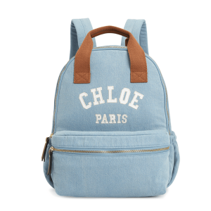 CHLOE Girls Blue Logo Denim Backpack