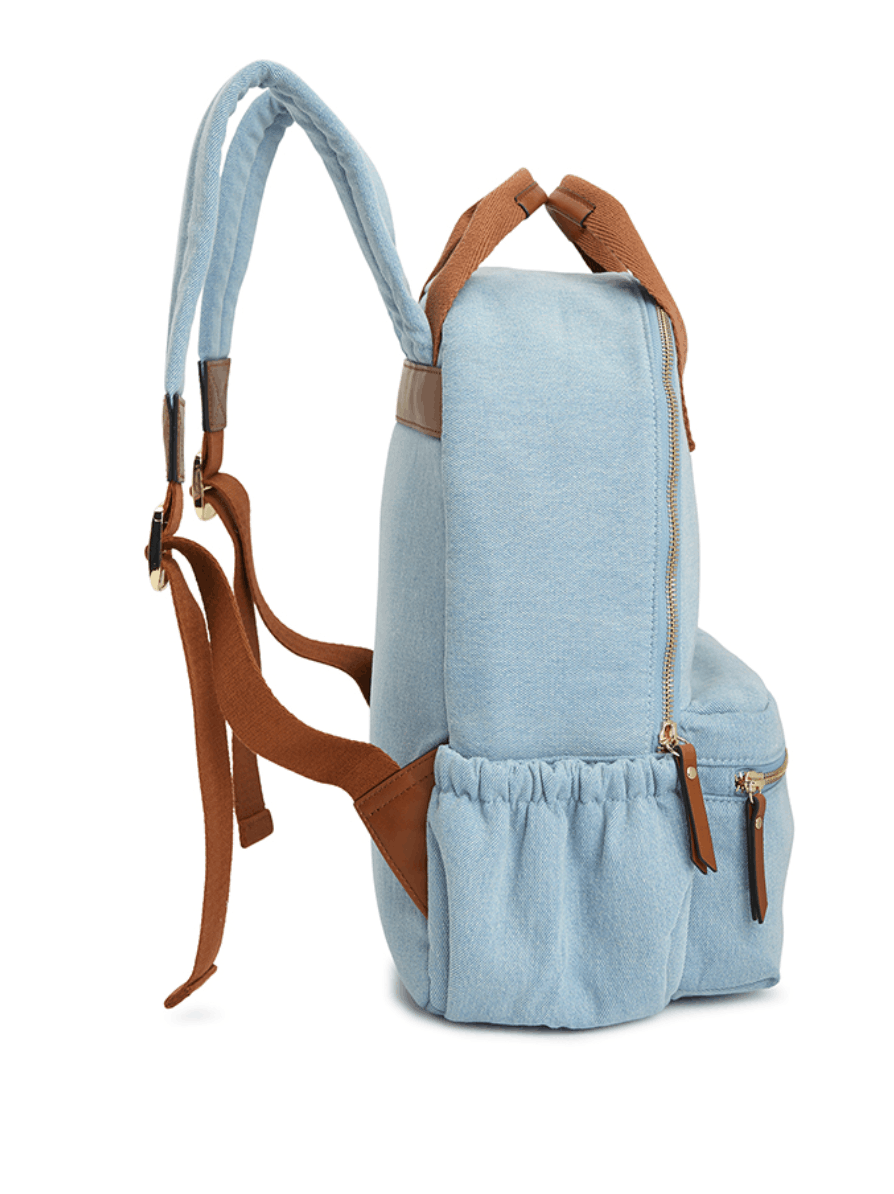 CHLOE Girls Blue Logo Denim Backpack