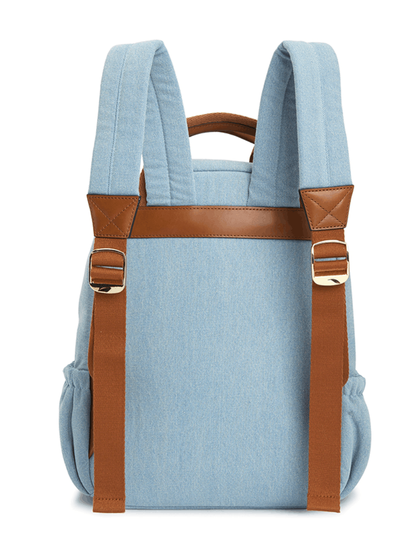 CHLOE Girls Blue Logo Denim Backpack
