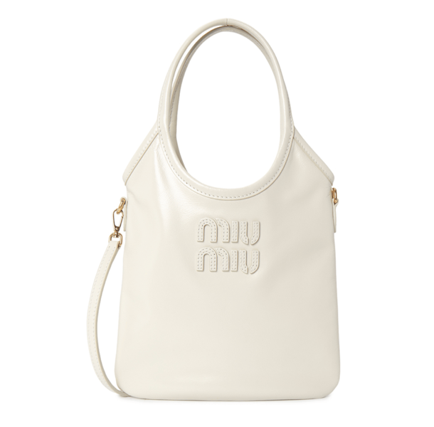 Miu Miu Ivy Leather Handbag White