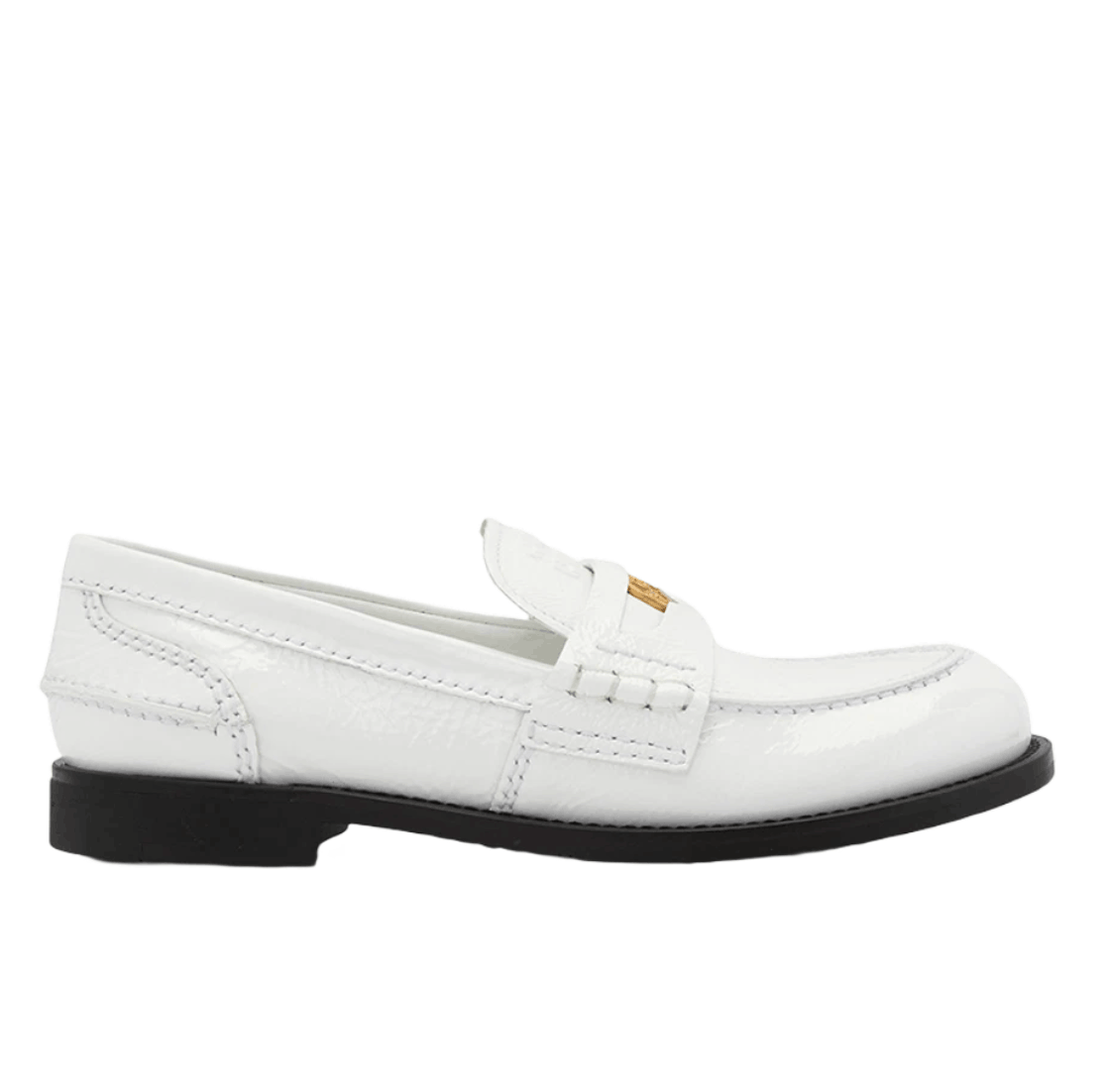 (W) Miu Miu Penny Loafers White