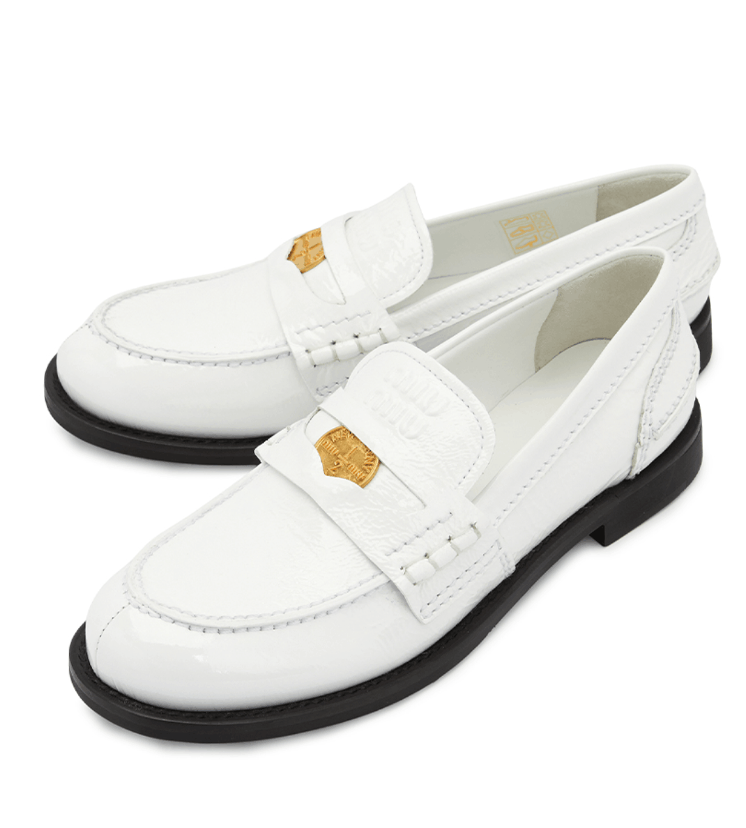 (W) Miu Miu Penny Loafers White