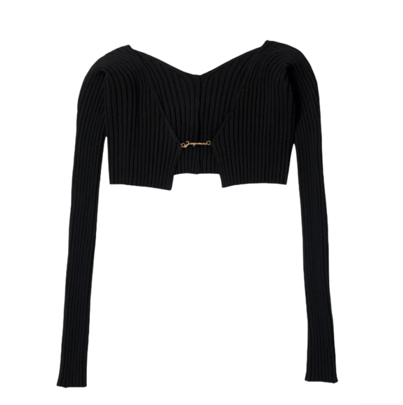 JACQUEMUS Micro Charm logo cardigan black 