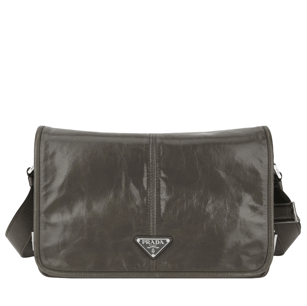 Prada Leather Shoulder Bag Bamboo Cork Beige