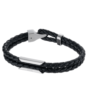 Diesel Dx1247040 Leather Stackable Bracelet Black  리뷰 1