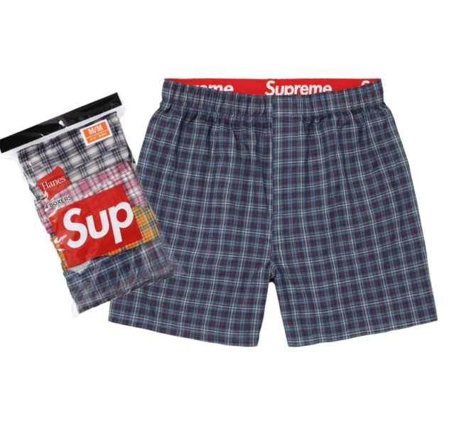 (4 Pack) Supreme Hanes Plaid Boers Multicolor  - 26FW