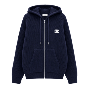 Celine Lana Con Cappuccio Cardigan Navy
