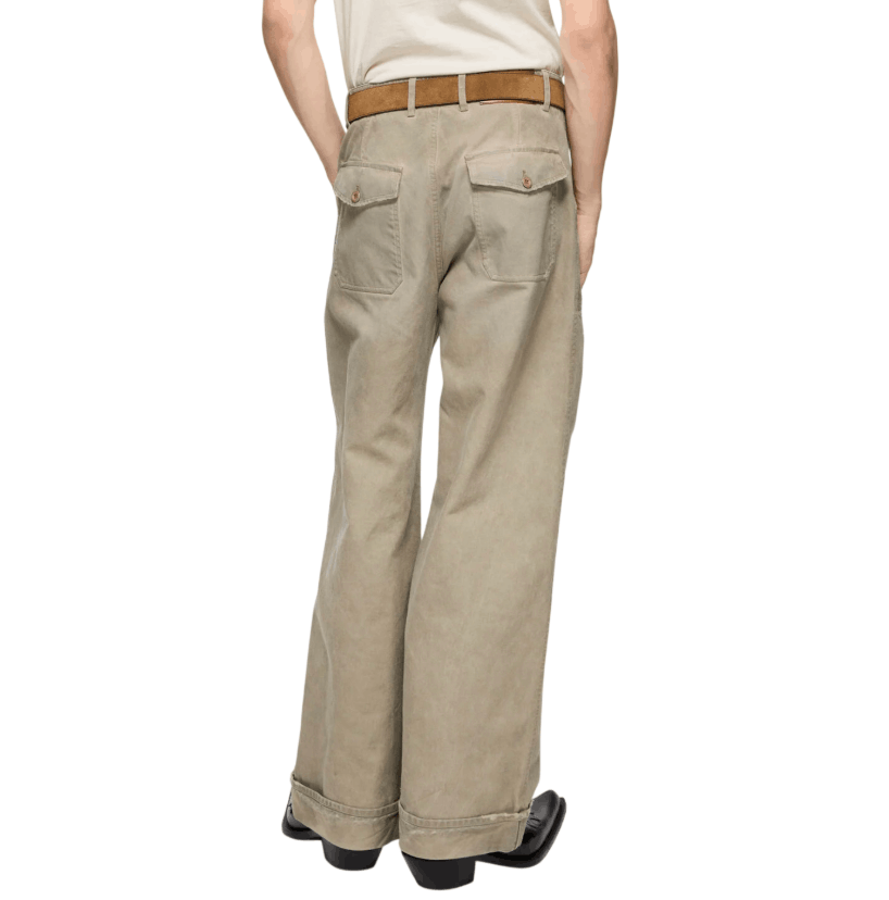 Stained twill trousers - Camel Beige