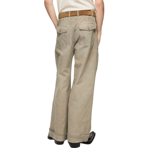 Stained twill trousers - Camel Beige