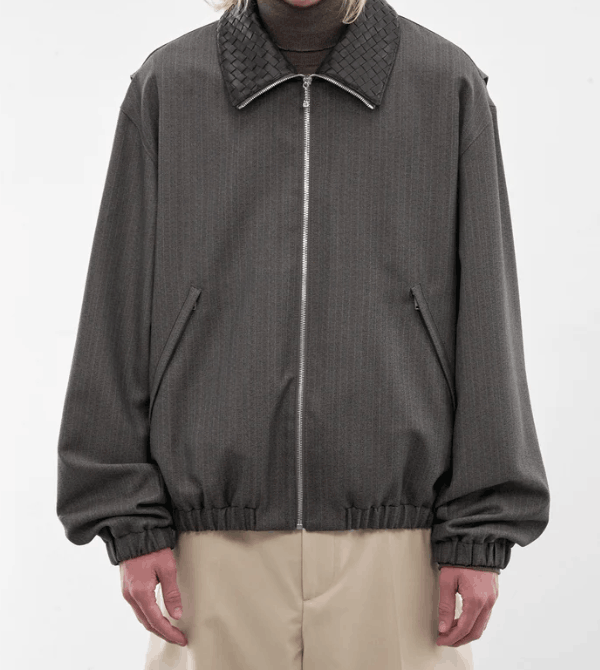 Wool And Mohair Blouson Desert/gray melange