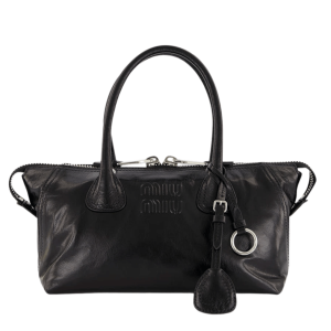 Miu Miu Glossy Leather Handbag Black