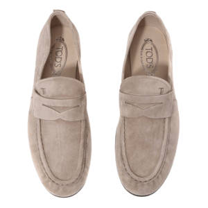 Tod's Shirring Toe Suede Loafers Brown