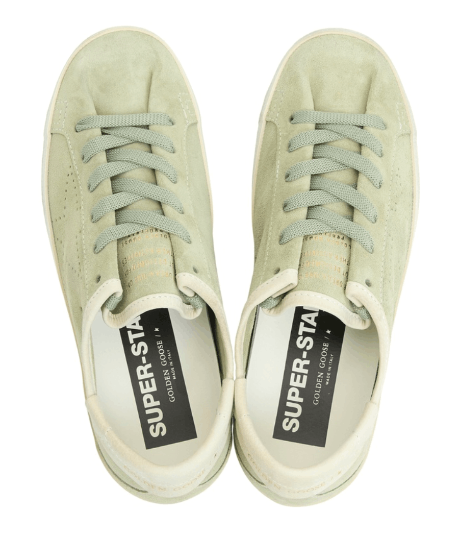 (W) Golden Goose Superstar Sneakers Sage Green White