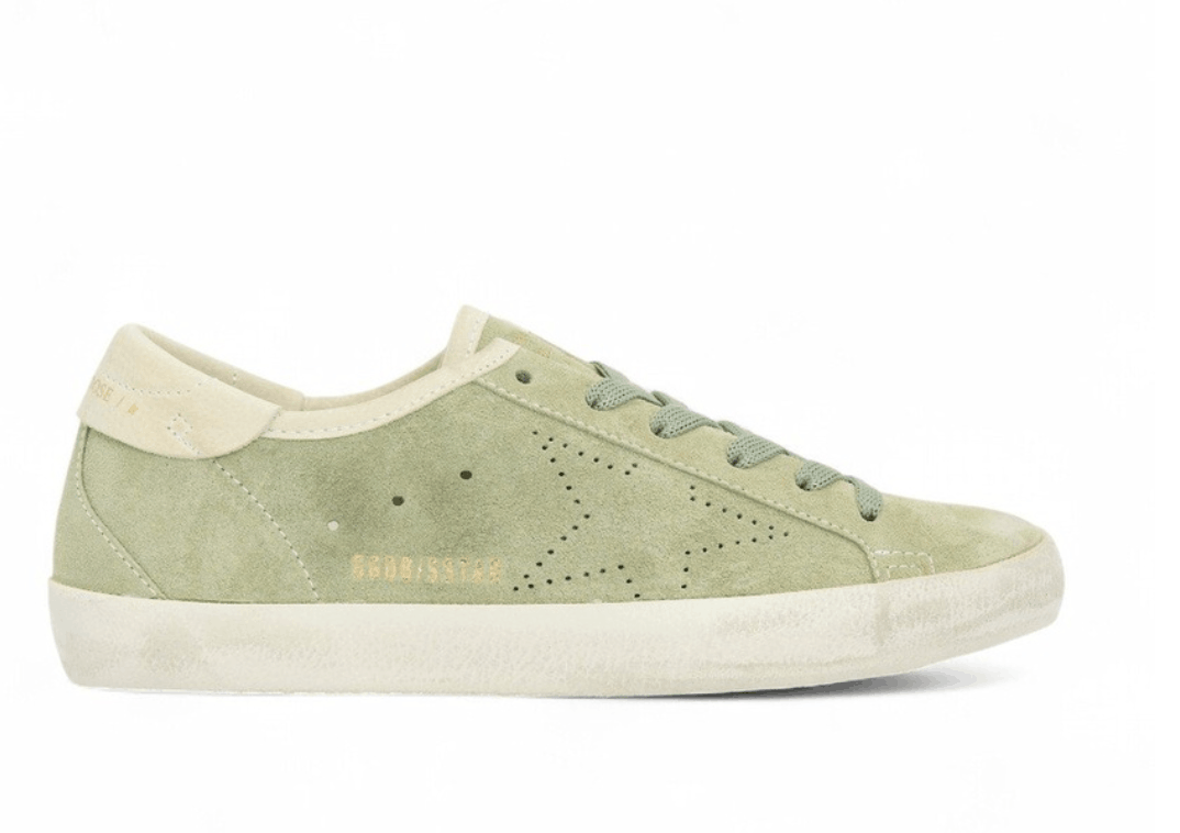 (W) Golden Goose Superstar Sneakers Sage Green White