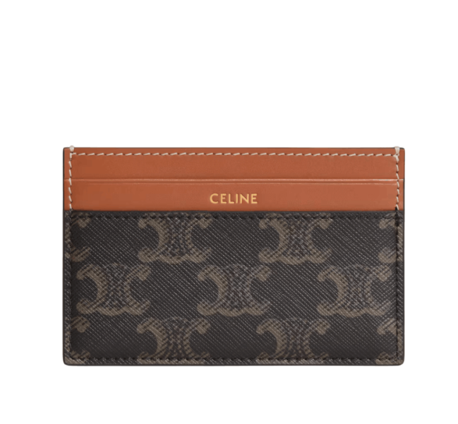 MEDIUM CARD HOLDER IN Triomphe canvas AND calfskin